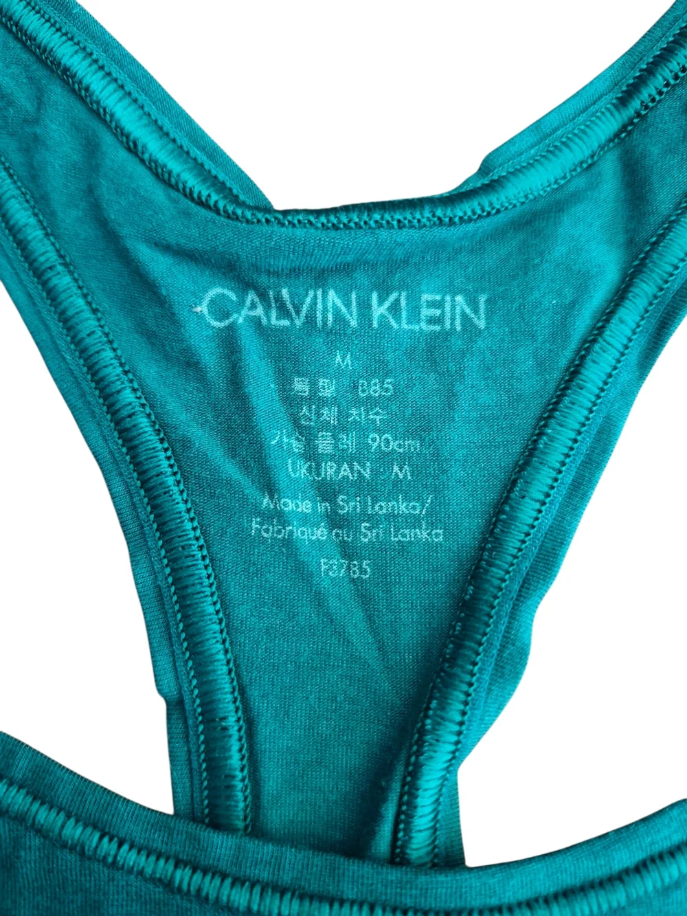 Calvin Klein Women’s Racerback Bralettes 3 pack - Teal, Light Periwinkle & Peach - Picture 5 of 11